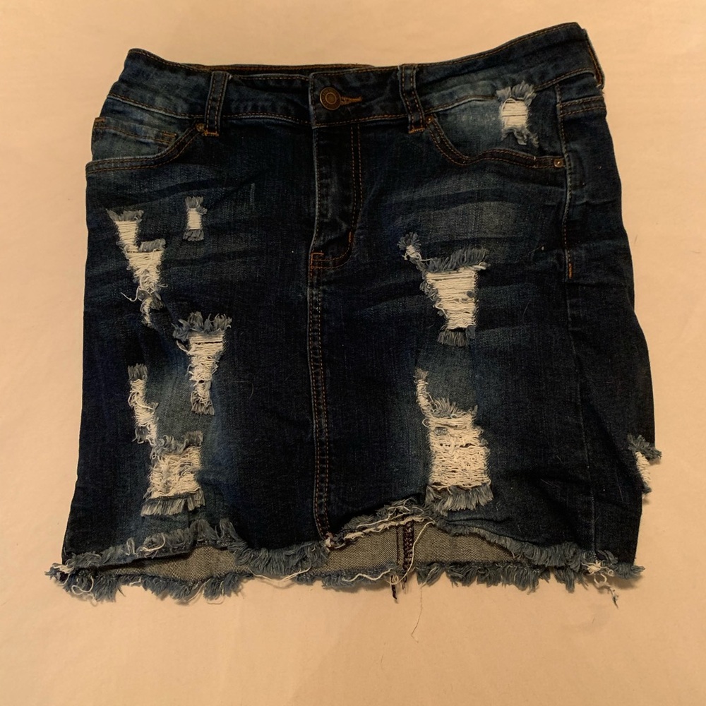 Distressed Wax Jeans skirt size M